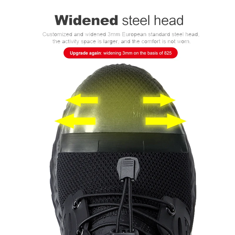 Рабочие ботинки на вентилируемом стальном шнурке ударопрочная защитная обувь