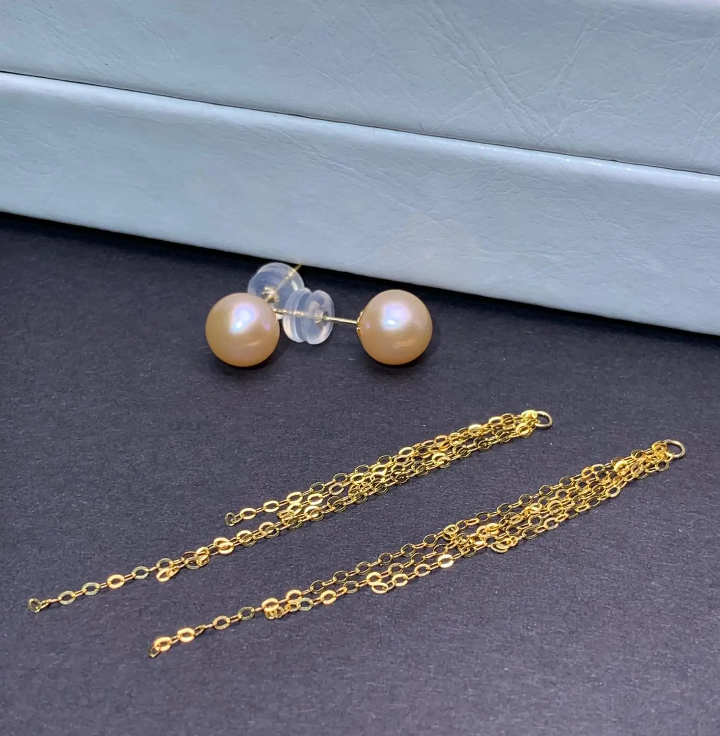 

shilovem 18k yellow gold Natural freshwater pearls Drop Earrings fine Jewelry women trendy anniversary myme077.500zz