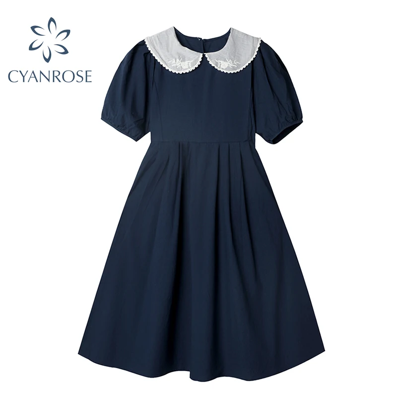 Элегантное женское платье в стиле преппи 2021 летнее винтажное кружевное