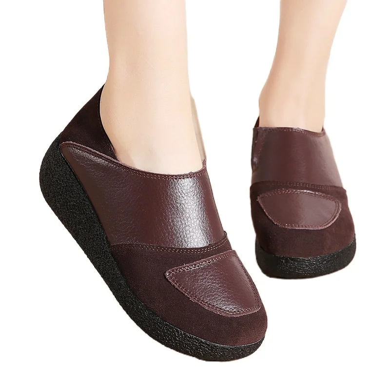 

Женские кожаные туфли на платформе, удобная и легкая спортивная обувь на плоской подошве