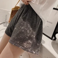 new high quality fashion ladies summer shorts sparkling wide leg shorts ladies casual pants breathable and comfortable