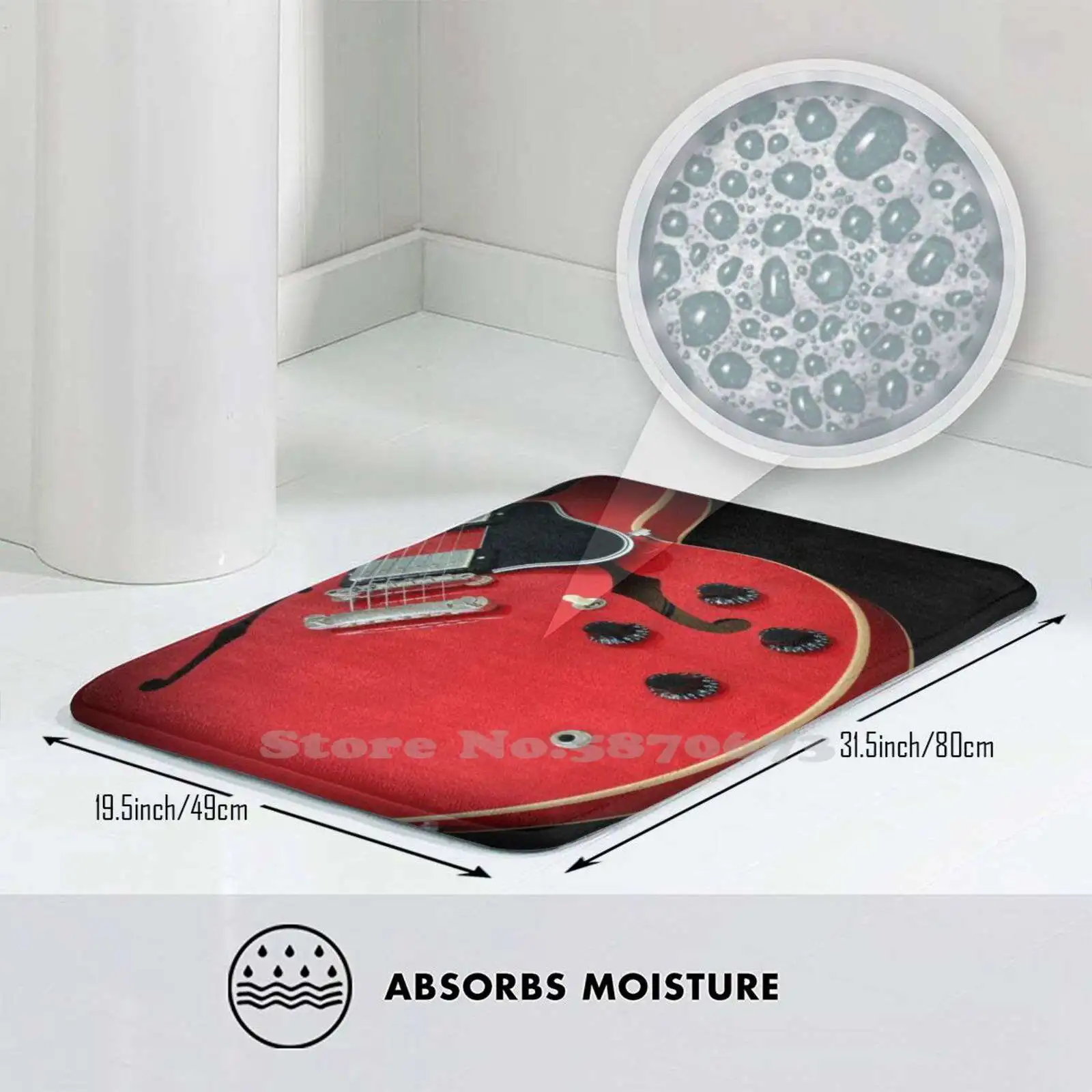 Es-335 Электрогитара Мягкая подушка Домашний ковер Дверной коврик Автомобильный Es