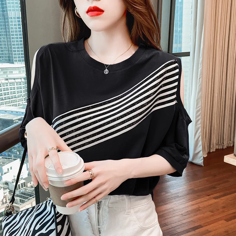 

Sleeve T Shirts Women New Hot Sale Student T-shirt Womens Fashion Harajuku New style Black