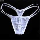 Трусы-стринги UNWE мужские с мешочком для пениса, стринги, пикантные удобные трусы-танга, гей-трусы, черный белый цвет