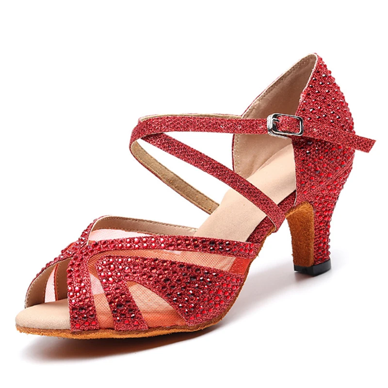 Туфли для латиноамериканских танцев обувь взрослых сальсы танго тренировочные
