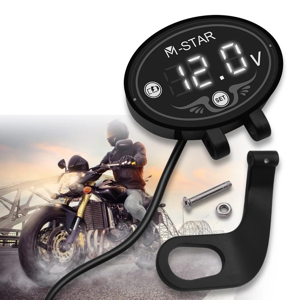 

Waterproof Digital Motorcycle Voltmeter Meter Tester LED Display For Honda VTX1300 CB R650F 650F VF VFR 750 800 VTR1000F CBR125R