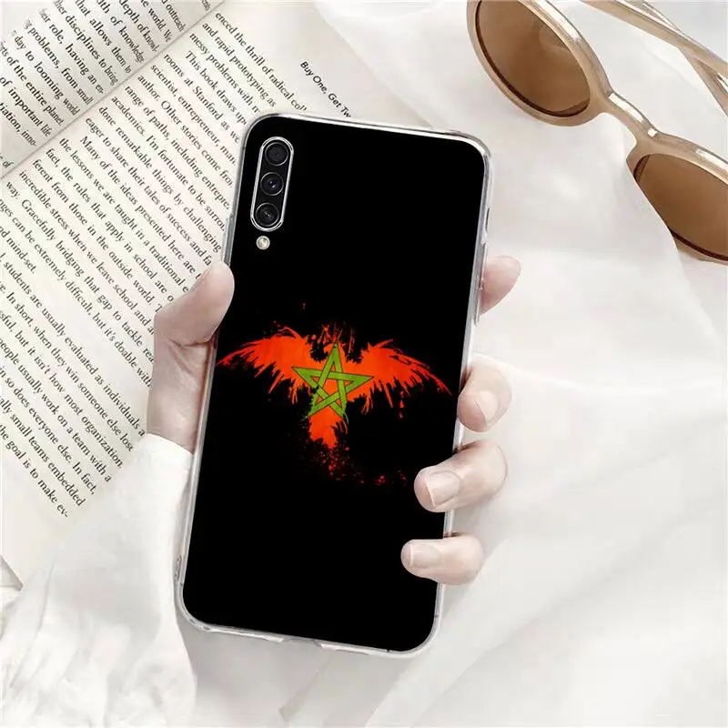

Morocco Flag Coat Of Arms Phone Case Transparent Samsung s9 s10 s20 Huawei honor P20 P30 P40 xiaomi note mi 8 9 pro lite plus