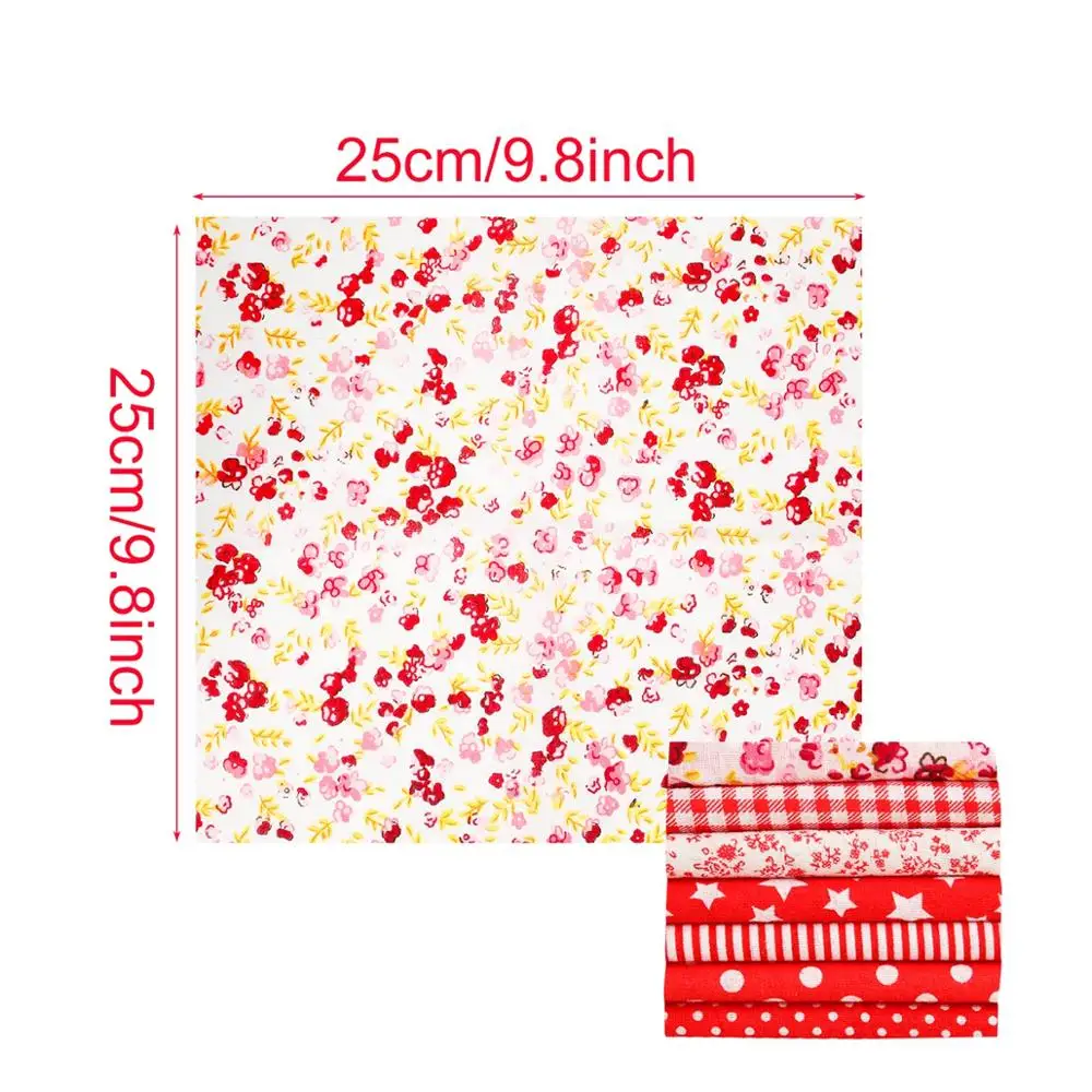 

7Pcs/Set 25x25CM Flower Printed DIY Fabric Cloth Sewing 100% Cotto Fabric Cloth For Patchwork DIY Handmade Accessories