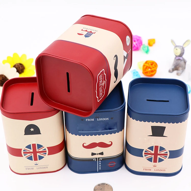 Персонализированная квадратная копилка серия Logbook жестяная тарелка для денег