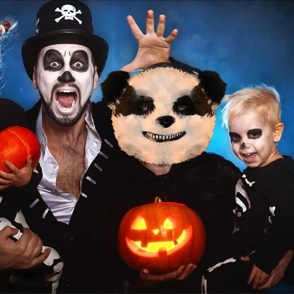 Страшная маска панды на Хэллоуин одежда для головы животных реквизит костюма