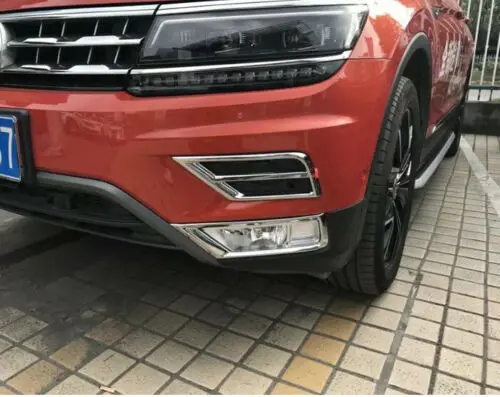 

2Pcs Left Right ABS Chrome Front Fog Light Lamp Frame Cover Trim For VW Tiguan Car Decoration Emblem Badge