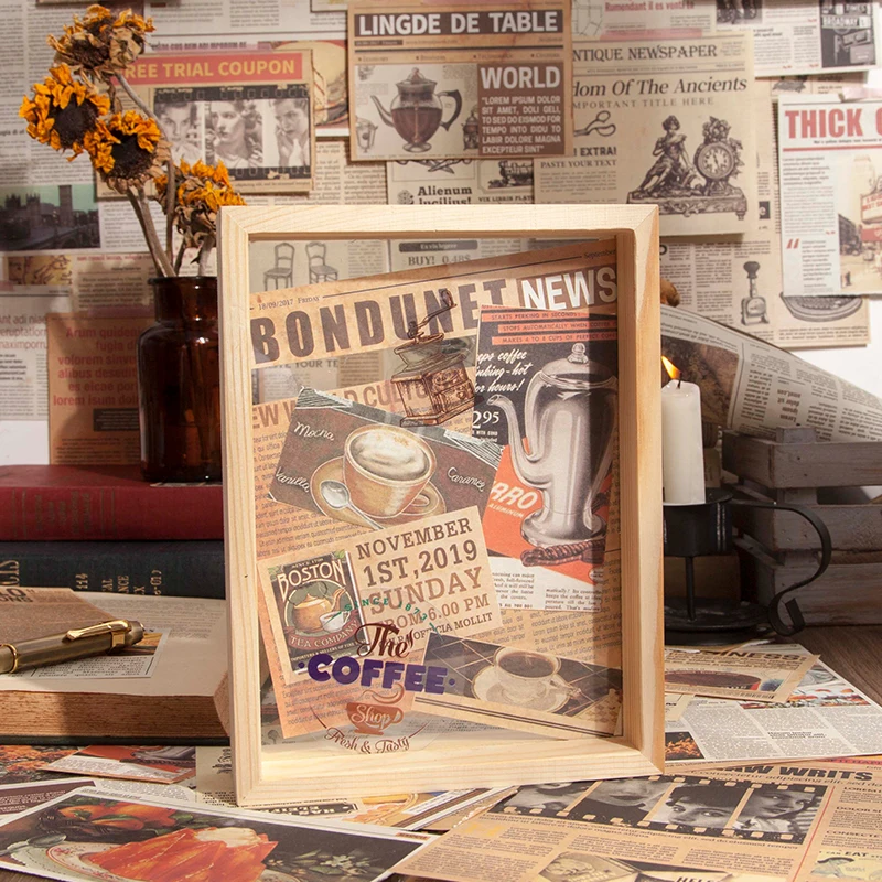 Dimi 6 листов новостная бумага серия двухсторонняя ретро-бумага для отрывания рук