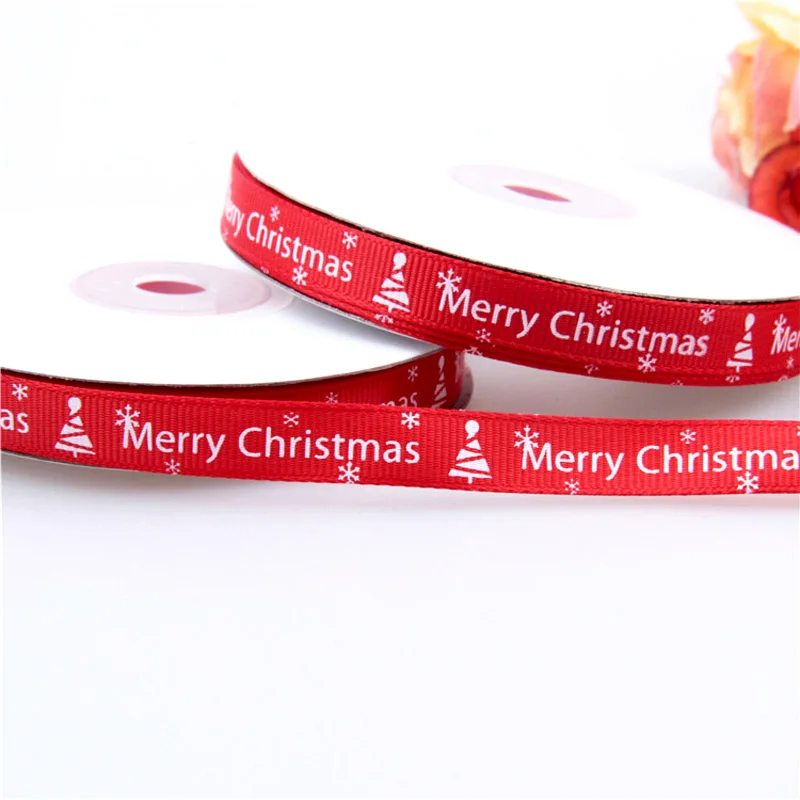 10 мм 5 ярдов по индивидуальному заказу Рождественская тема атласными лентами