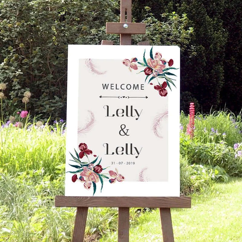 

Custom Welcome Wedding Sign Floral Print Welcome To Our Wedding Rustic Welcome Sign Wedding Printable Stand not Included