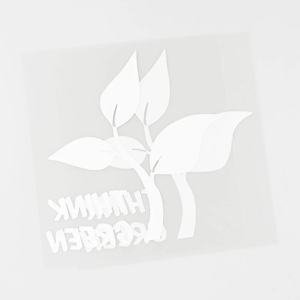 

YJZT 13.5CM13.5CM Fun Think Green Plant Vinyl Car Window Sticker Decals 18B-0016