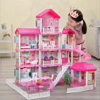 312pcs children pretend play assembling villa girls gifts dollhouse toys