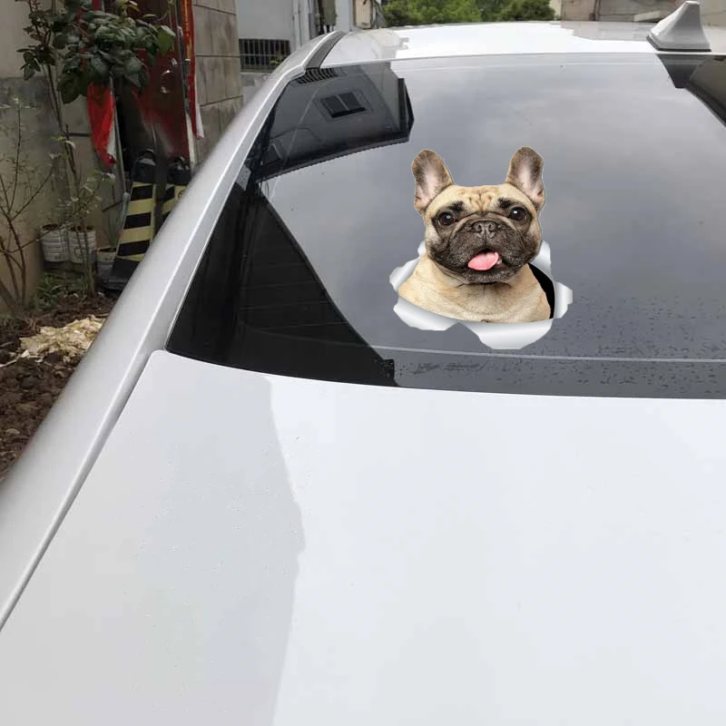 

JuYou Funny Stickers Exterior Accessories Loveable French Bulldog Dog Wall Decals Frenchie Dog 3D Dog Car Window Bumper Sticker