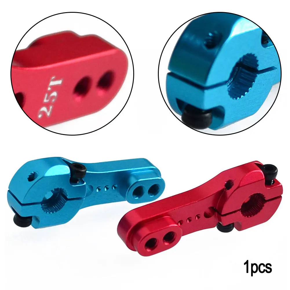 

Lightweight Professional Durable RC Model Motor Easy Install Red Blue 25T Replacement Parts Aluminium Servo Horn Rocker Arm