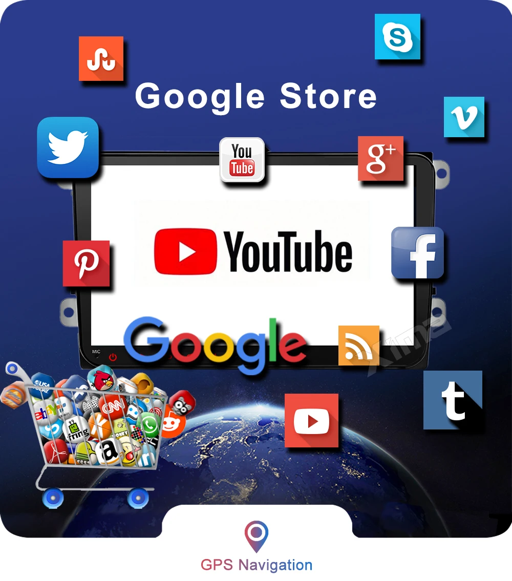 Android 9,0 автомобильный Радио gps мультимедийный плеер для Volkswagen Skoda Octavia golf 5 6 touran passat B6 polo tiguan jetta Bora rapid