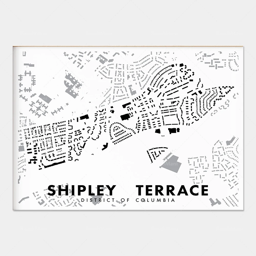 Карта района Джорджтауна серебряные весенние фигурки постер с пейзажем шиплей