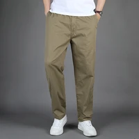 mens cargo pants streetwear trekking trousers cotton branded wrapping sports pants fat tied elastic waist military loose pants