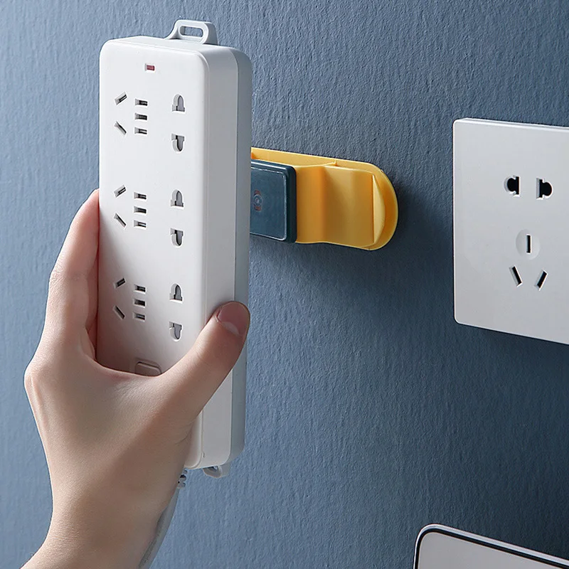 The New Rotary Socket Holder Punch-free Wall Socket Power Strip Storage Plug Hook Cord Winder Kitchen Accessories Home Appliance