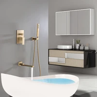 bath brushed gold bathtub faucet mixer hot and cold water shower set wall mounted bathroom shower faucet bath spout shower tap