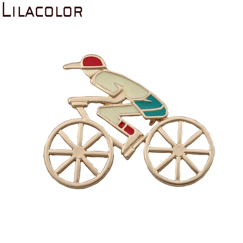 

Lilacolor Bicycle Brooch Pin For Men Women Suit Coat Fashion Retro Gold Color Vintage Metal Jewelry Accessories