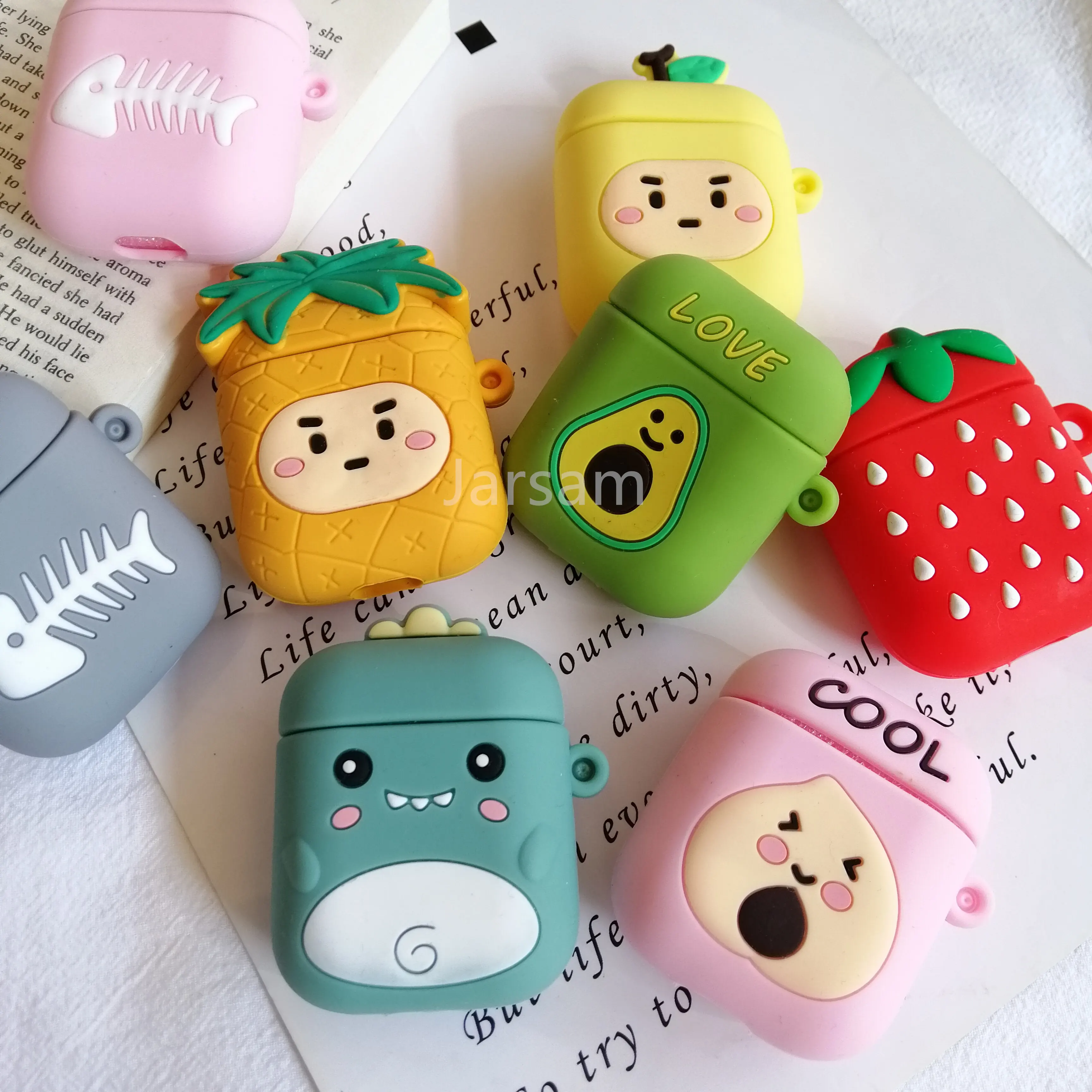 

Cartoon Cute box fruit Wireless Headset case for Airpods 1 2 Earphone soft Silicone Cover For Airpods Protective Cases