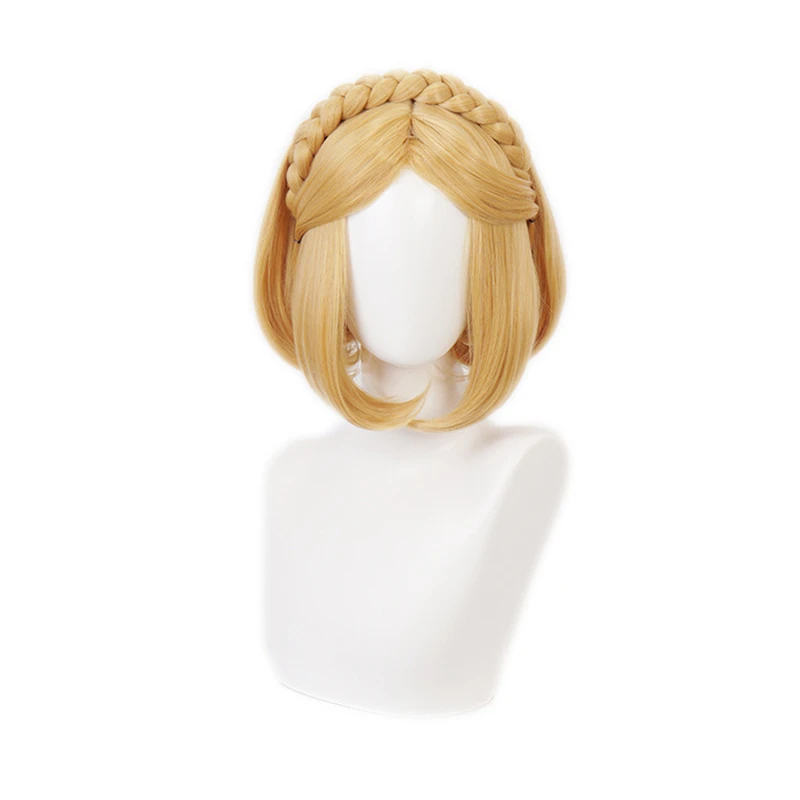 

The Legend of Zelda: Breath of the Wild Princess Zelda Wigs Short Heat Resistant Synthetic Hair Cosplay Wigs + Wig Cap