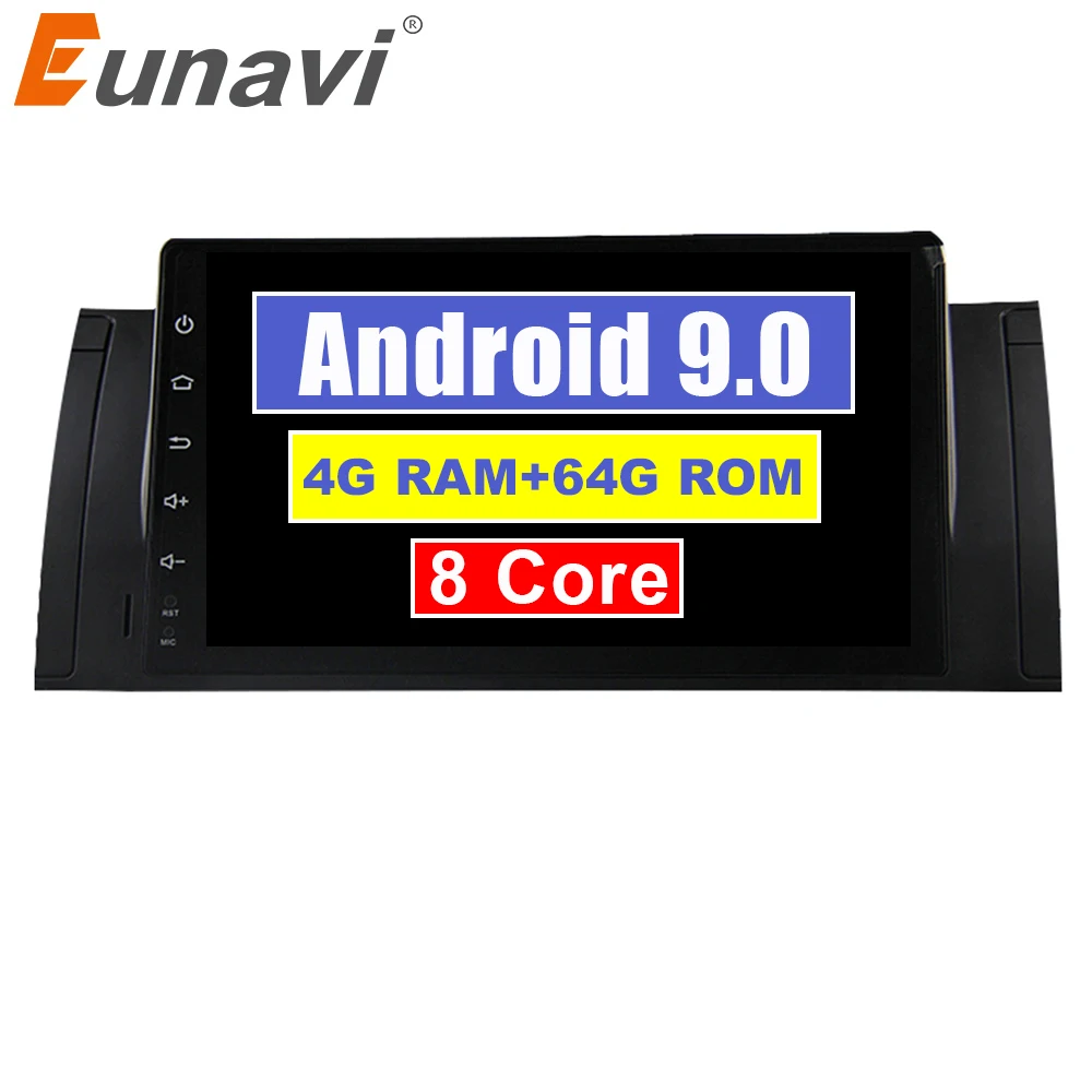 Автомагнитола Eunavi 1 Din Android 9 для BMW E53 E39 X5 5 серии E38 M5 стерео gps дюймов без cd dvd 4 ГБ 64 OBD