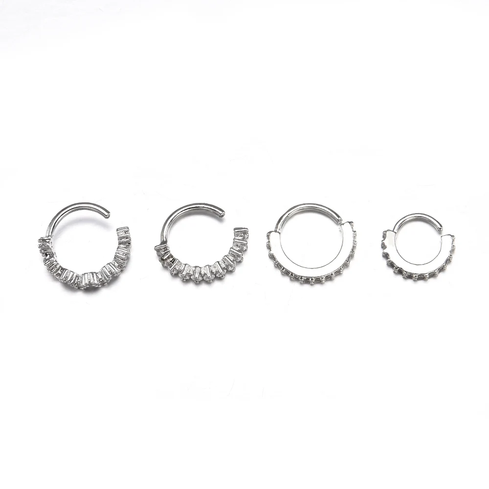 Серебряные кольца для носа Daith Snug пирсинг для пупка Спиральные серьги, Надеваемые На ушной хрящ ювелирные изделия для тела для женщин перегородка кольцо ушные датчики