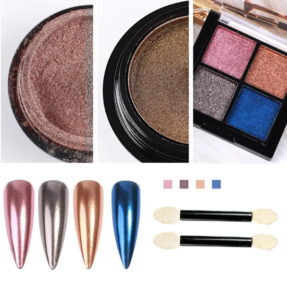 

1 Set Exquisite Nail Powder Non-flying Manicure Nail Decor Nail Magic Mirror Powder Glitter Palette for Professional