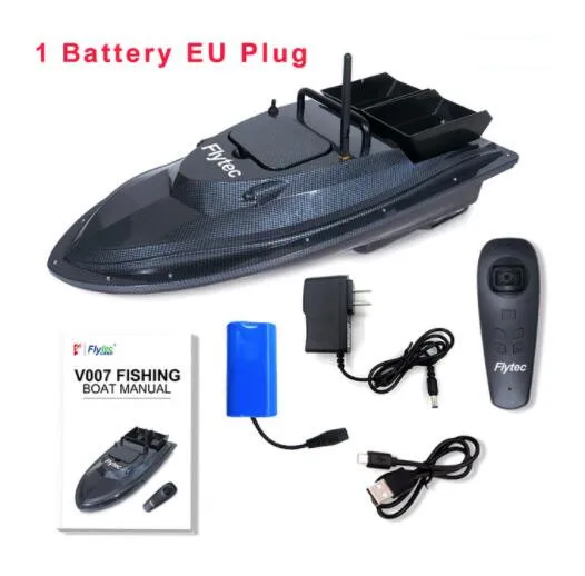 Flytec V007 RC лодка рыбацкая лодка открытый фиксированная скорость корабль сильное сопротивление ветра с светодиодный фара-прожектор для лодки VS Flytec 2011-5 лодка - Цвет: 1Battery EU PLUG
