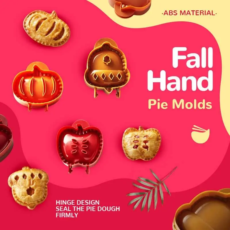 Fall Hand Pie Molds Set Mini Pie Mold Dough Press Mold Cake Baking Tools With Apples, Pumpkins And Acorn Shape