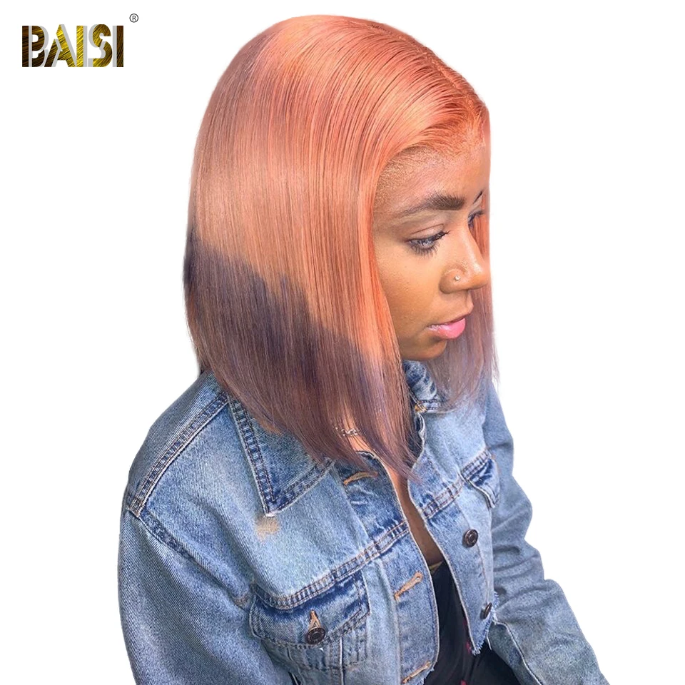 BAISI Парики из натуральных волос на кружевной основе Orange парики 150 плотность 13x4