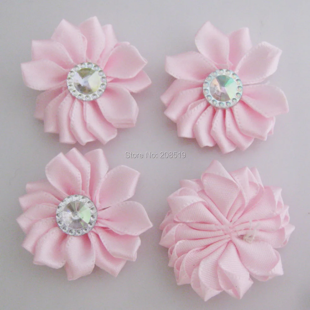 Атласная лента с розетками CRNNVG 50 шт./лот около 3 5 см цветы акрилом для украшения