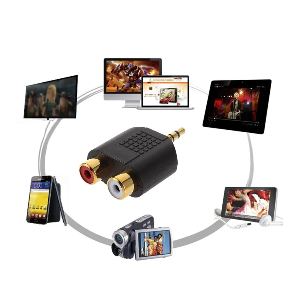 Стерео штекер к 2rca (красный + белый) гнездовой разъем адаптера Комплект 1 Джек RCA