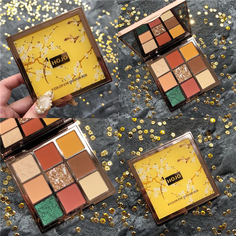 Палитра блестящих алмазных теней для век 9 цветов кремовая гладкая мерцающая