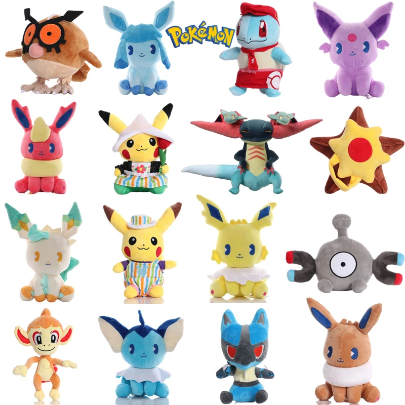 

Pokemon Plush Doll 16Styles Pikachu Magnet Pull Starmie Chimchar Lucario Hoothoot Eevee Umbreon Glaceon Eterna Forest Anime Toy