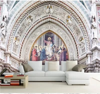 xue su custom mural wallpaper 3d5d8d european style hand painted church arch oil painting bedroom decoration wall painting