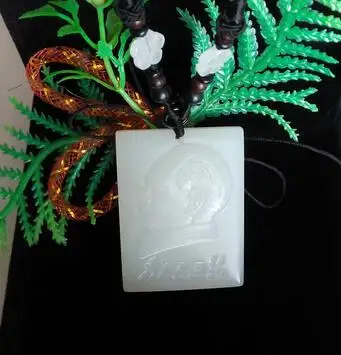 808&gt Подвеска белый камень бренд квадратный портрет руководителя Мао | Украшения