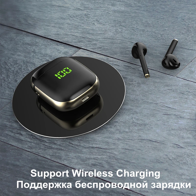 Gold Bluetooth 5,0, беспроводные наушники, стерео Спортивные Беспроводные наушники, наушники, гарнитура, Светодиодный дисплей питания для всех телефонов - Цвет: Gold