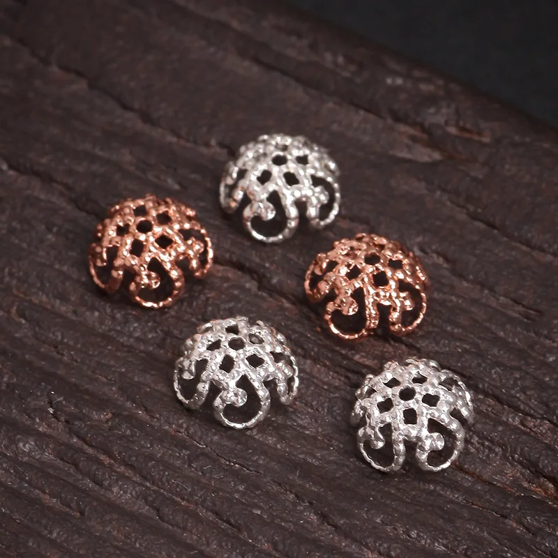 20Pcs 7.78MM Copper Metal Spacers Flower Hollow Loose Spacer Beads For Jewelry Making Bracelets Accessories Handmade Craft 27179 | Украшения