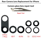 Стеклянный объектив камеры 2 шт.лот, стеклянный объектив задней камеры с клеем для Iphone 6 7 8 Plus X XR XS 11 Pro Max 12 Pro Max Mini