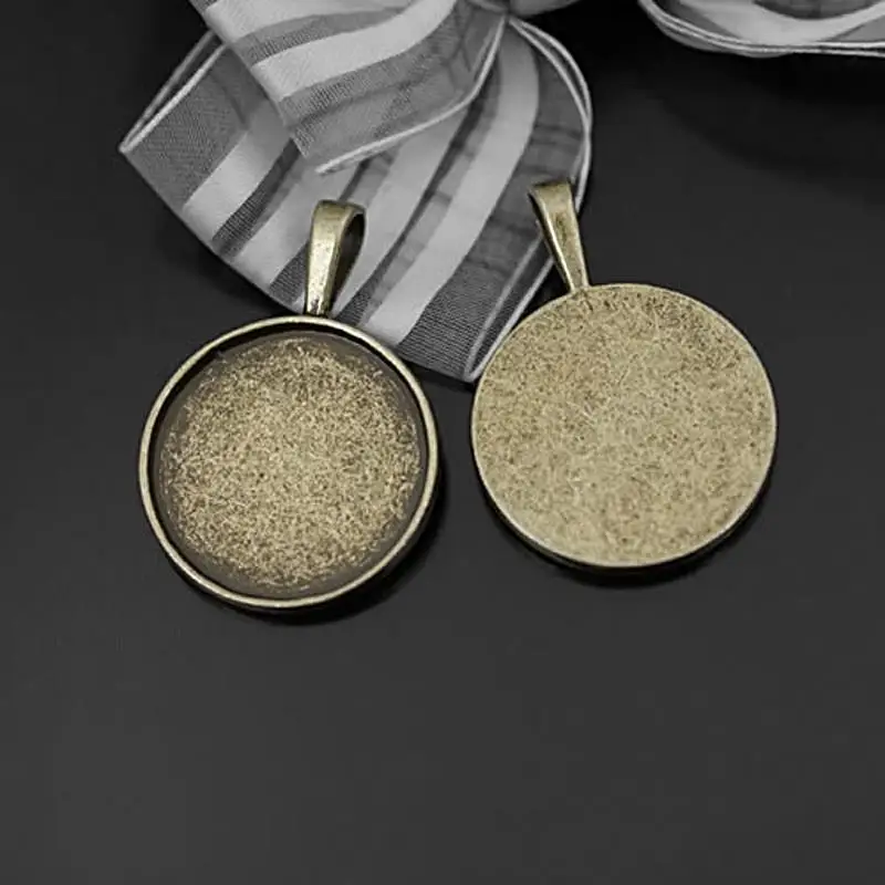 

10PCS Inside 18MM 25MM Zinc Alloy Round Base Trays Bezels Cabochon Beads Cameo Settings Diy Jewelry Diy Findings Accessories