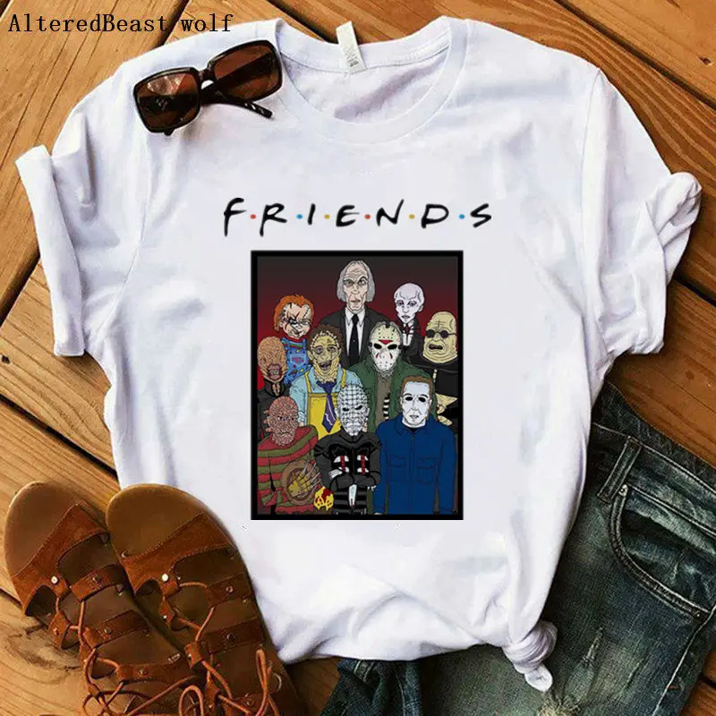 

FRIENDS t shirt women summer print fashion halloween t-shirt harajuku female casual short sleeve vogue horror tops tee 2019