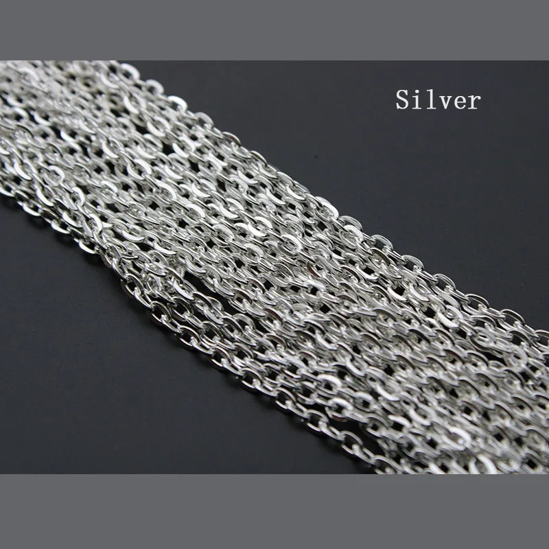 silver 5 метры металла железа Rolo звено цепи ожерелье оптом Золото Серебро Цвет цепочки и ожерелья Браслет фурнитура для DIY ювелирных изделий Z821 - Цвет: silver