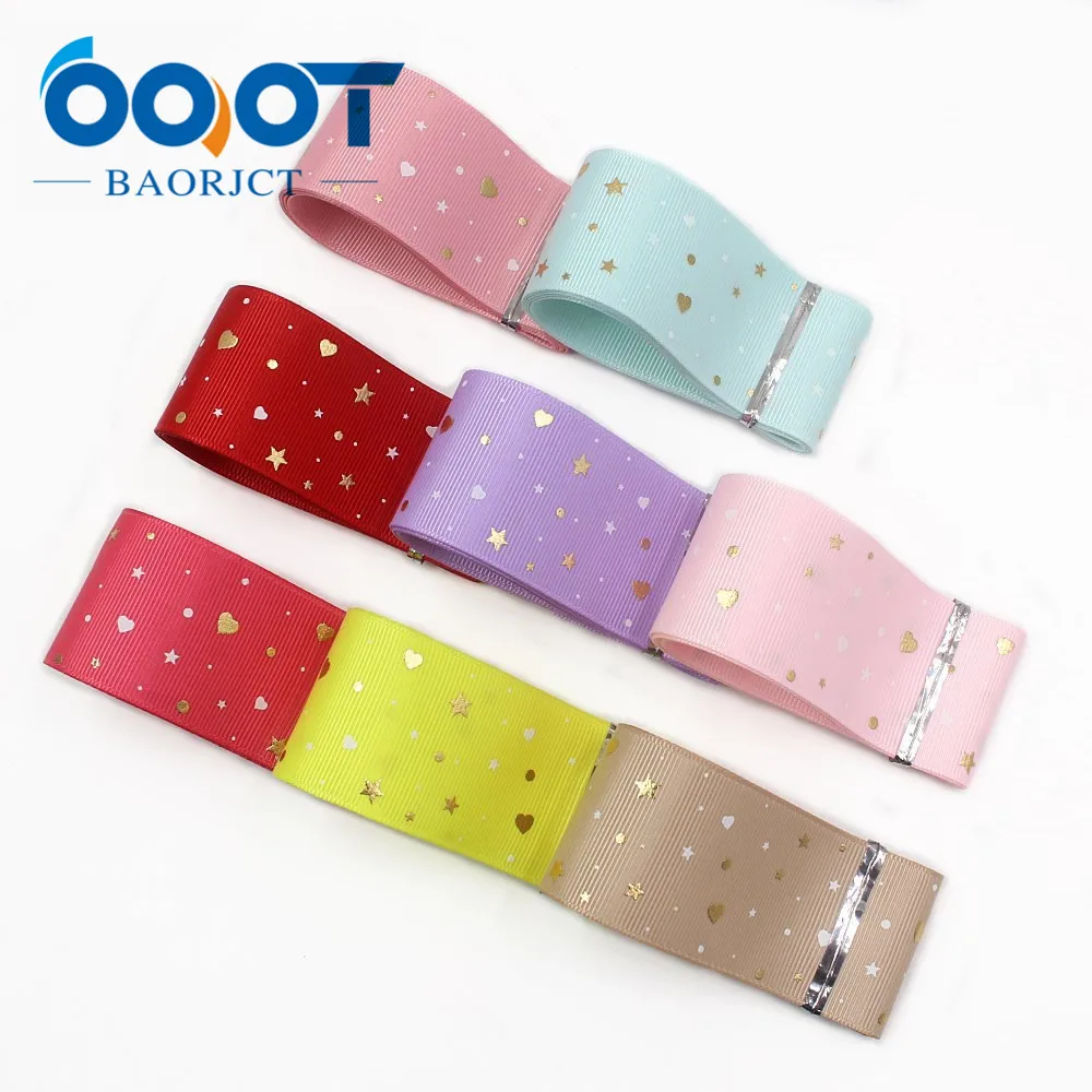 OOOT BAORJCT I-19916-2172, 38 мм, 5 ярдов Новые Флуоресцентные красочные печатные корсажные ленты, DIY головной убор ручной работы подарочная упаковка