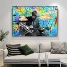 Певица звезда Эд Ширан Искусство Холст Живопись персонаж граффити Искусство Плакат и печать Куадрос Настенная картина для комнаты украшение дома